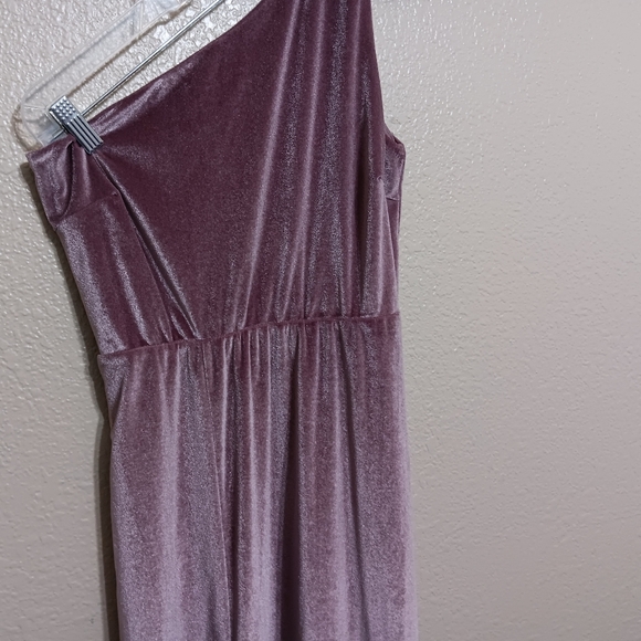 Baltic Born Lilac Purple Velvet One Shoulder Tatiana Maxi Dress - Picture 3 of 4